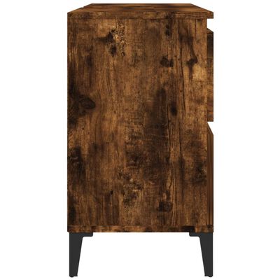 vidaXL Meuble d'évier chêne fumé 80x33x60 cm bois d'ingénierie