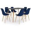 vidaXL Ensemble de salle &agrave; manger 7 pcs Bleu