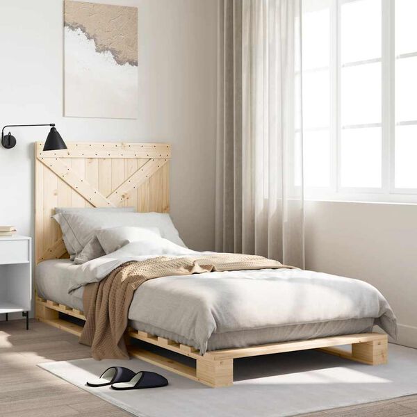 vidaXL Cadre de lit sans matelas avec t&ecirc;te de lit 90x200 cm