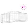 vidaXL Paniers &agrave; gabions arqu&eacute;s 5 pcs 200x50x60/80 cm Fer galvanis&eacute;