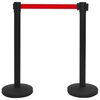 vidaXL Colonne avec bande de barri&egrave;re d'a&eacute;roport Inox Noir
