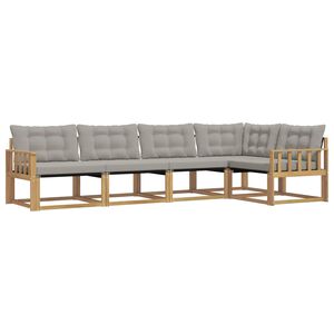vidaXL Ensemble de canap&eacute;s d'ext&eacute;rieur 5 pc Blanc et gris clair