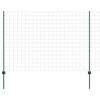 vidaXL Cl&ocirc;ture Euro avec poteau 10 x 1,5 m Acier recouvert de PVC Vert