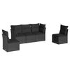 vidaXL Salon de jardin 5 pcs avec coussins noir r&eacute;sine tress&eacute;e