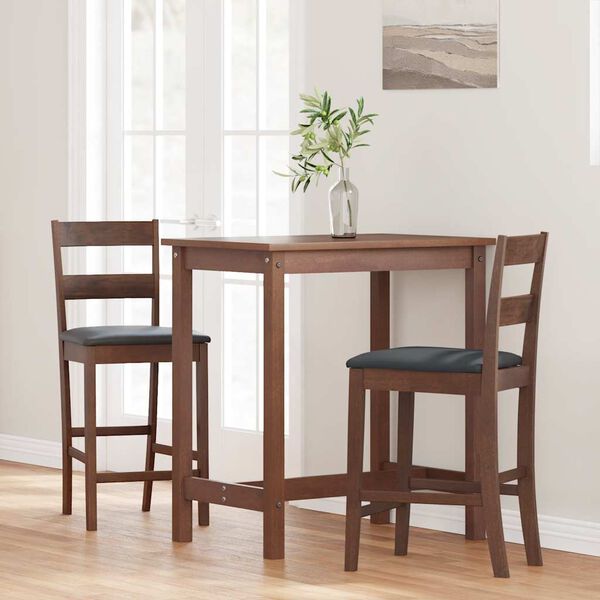 vidaXL Tabourets de bar avec coussins 2 pcs blanc bois massif d'h&eacute;v&eacute;a