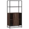 vidaXL Buffet haut ch&ecirc;ne marron 68x35x139 cm bois d'ing&eacute;nierie m&eacute;tal
