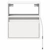 vidaXL Table de chevet murale avec lumi&egrave;res LED blanc