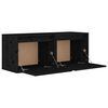 vidaXL Armoires murales 2 pcs Noir 45x30x35 cm Bois de pin massif