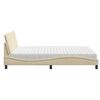 vidaXL Lit avec matelas Hanko cr&egrave;me 160x200 cm tissu