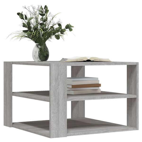 vidaXL Table basse sonoma gris 58x58x40 cm bois d'ing&eacute;nierie