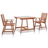 vidaXL Ensemble &agrave; manger jardin 3pcs Carreau mosa&iuml;que et bois d'acacia