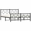 vidaXL Cadre de lit m&eacute;tal sans matelas avec pied de lit noir 150x200cm
