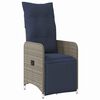 vidaXL Ensemble table et chaises avec coussin 7 pcs Gris Rotin PE
