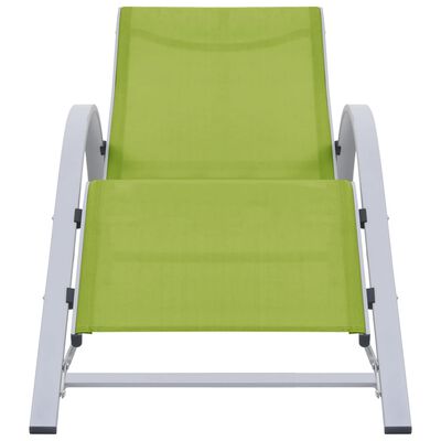 vidaXL Chaise longue textilène et aluminium vert