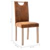 vidaXL Chaises &agrave; manger lot de 6 marron similicuir daim