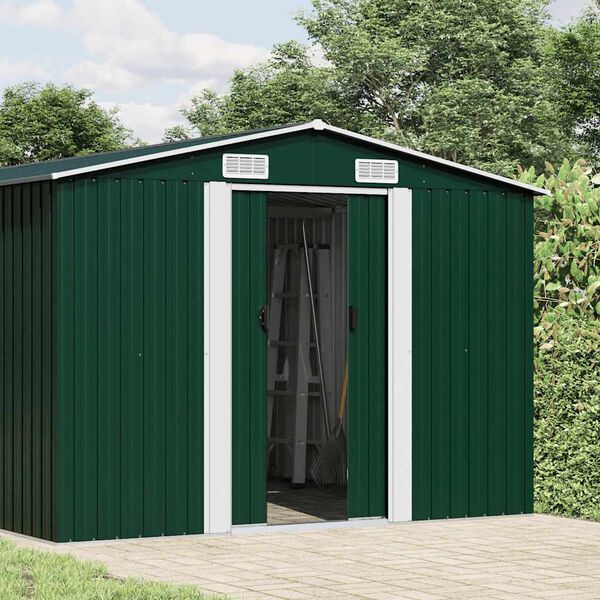 vidaXL Abri de jardin Vert 257x990x181 cm Acier galvanis&eacute;