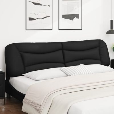 vidaXL Coussin de tête de lit noir 200 cm similicuir