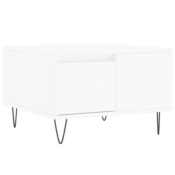 vidaXL Table basse blanc 55x55x36,5 cm bois d'ing&eacute;nierie