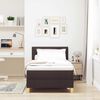 vidaXL Lit &agrave; ressort LED avec matelas Marron fonc&eacute; 90 x 200 cm tissu