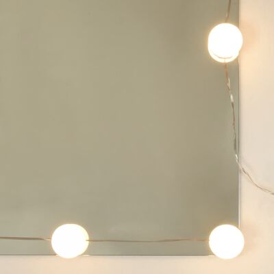 vidaXL Coiffeuse avec LED Blanc brillant 74,5x40x141 cm