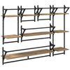 vidaXL Ensemble d'&eacute;tag&egrave;res murales avec &eacute;tag&egrave;re 6 pcs Ch&ecirc;ne artisanal