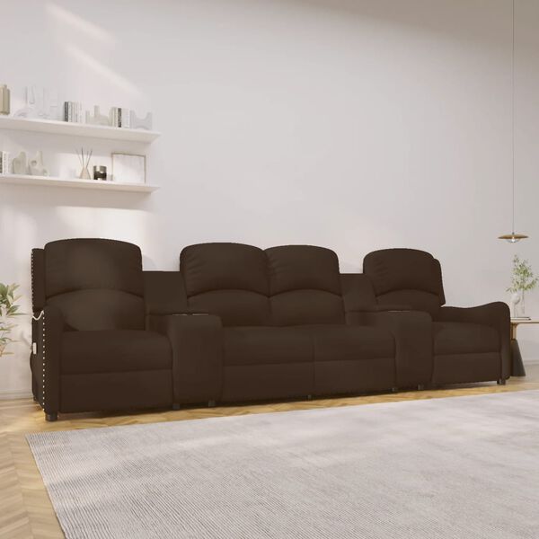 vidaXL Fauteuil inclinable porte-gobelets 4 places marron similicuir