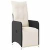 vidaXL Ensemble de bistro de jardin 7 pcs coussins noir poly rotin
