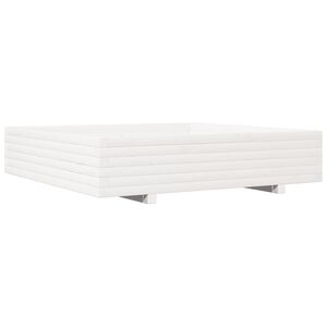 vidaXL Jardini&egrave;re blanc 110x110x26,5 cm bois de pin massif