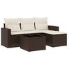 vidaXL Salon de jardin avec coussins 5 pcs marron r&eacute;sine tress&eacute;e
