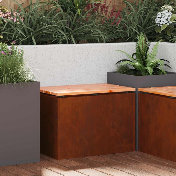 vidaXL Banc de jardin Rouill&eacute; 60 x 40 x 43 cm
