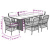 vidaXL Ensemble &agrave; manger de jardin coussins 7pcs Noir R&eacute;sine tress&eacute;e