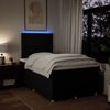 vidaXL Sommier &agrave; lattes de lit avec matelas noir 120x190 cm tissu