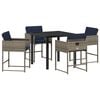 vidaXL Ensemble de salle &agrave; manger pour jardin 5 pc Gris polyrotin