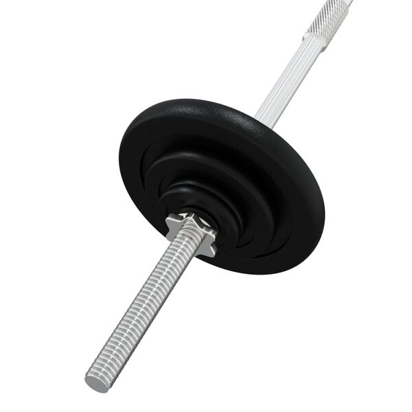 vidaXL Barre d'halt&egrave;res avec plaques 90 kg fonte