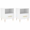 vidaXL Tables de chevet 2 pcs blanc 40x35x47,5 cm bois d&rsquo;ing&eacute;nierie