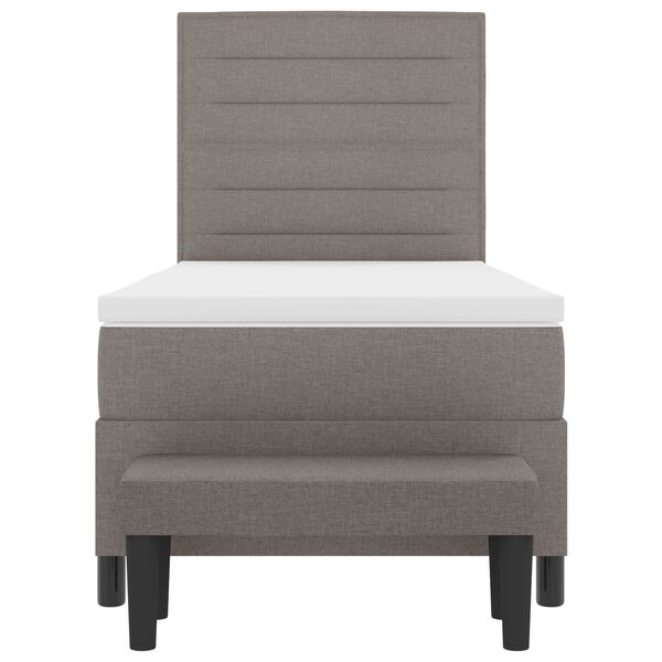 vidaXL Lit &agrave; ressorts avec matelas Taupe 90 x 190 cm tissu