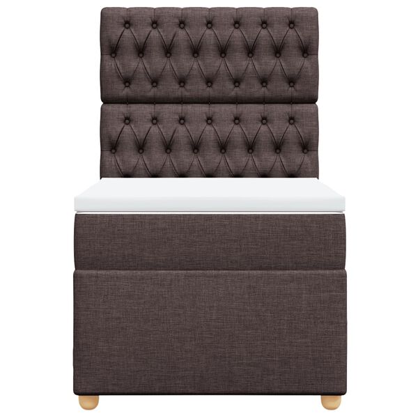 vidaXL Sommier &agrave; lattes de lit avec matelas Marron fonc&eacute; 90x200 cm