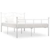 vidaXL Cadre de lit sans matelas blanc m&eacute;tal 140x200 cm