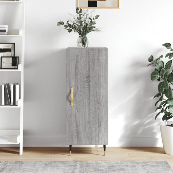 vidaXL Buffet Sonoma gris 34,5x34x90 cm Bois d'ing&eacute;nierie