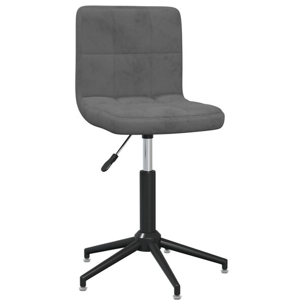vidaXL Chaise pivotante &agrave; manger Gris fonc&eacute; Velours
