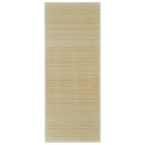 vidaXL Tapis en bambou naturel &agrave; latte rectangulaire 150 x 200 cm