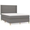 vidaXL Sommier &agrave; lattes de lit avec matelas Gris fonc&eacute; 140x190cm Tissu