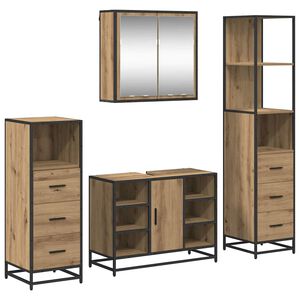 vidaXL Ensemble de mobilier de salle de bain 4 pc Ch&ecirc;ne artisanal