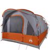 vidaXL Tente de camping tunnel 3 personnes gris et orange imperm&eacute;able