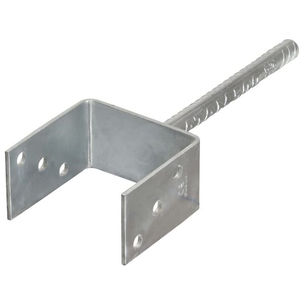 vidaXL Piquets de cl&ocirc;ture 6 pcs Argent&eacute; 10x6x30 cm Acier galvanis&eacute;