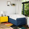vidaXL Sommier &agrave; lattes de lit avec matelas Bleu 100x200 cm Tissu