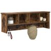 vidaXL Porte-manteau mural avec &eacute;tag&egrave;re Ch&ecirc;ne fum&eacute; 75 x 16 x 26 cm