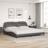 vidaXL Cadre de lit Viana avec LED sans matelas gris 200x200 cm