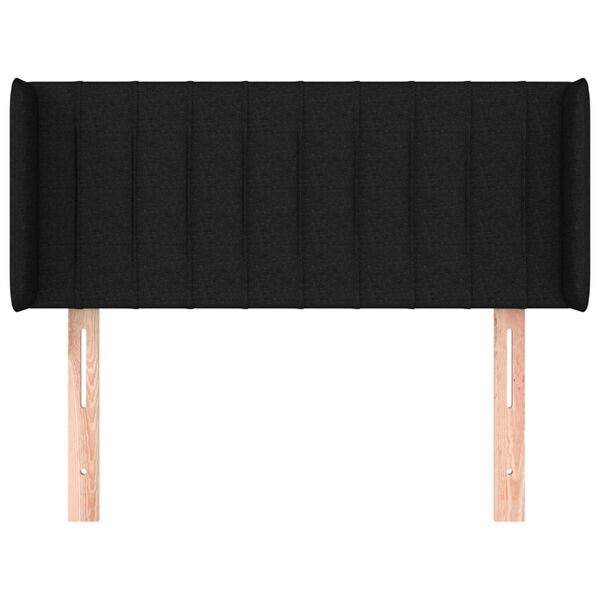 vidaXL T&ecirc;te de lit avec oreilles Noir 93x16x78/88 cm Tissu
