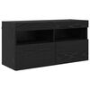 vidaXL Ensemble de meuble TV mural 7 pcs Ch&ecirc;ne noir Bois d'ing&eacute;nierie